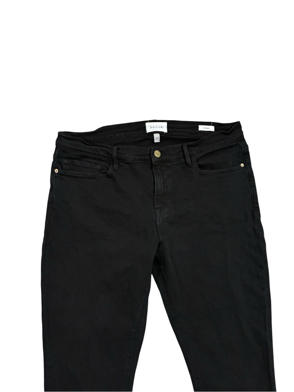 Frame Denim Jeans Women’s Washed Black Le Garçon Straight-Leg LIKE NEW - Picture 4 of 8